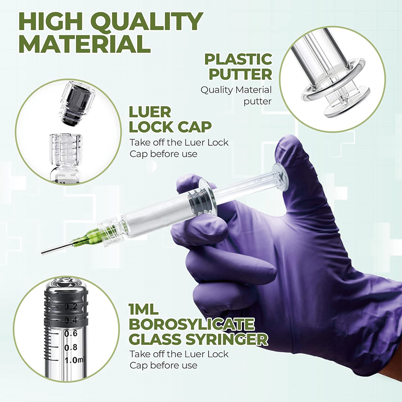 BowLift | 1 ML Borosilicate Glass Luer Syringe, Reusable Glass Syringe with 14 GA Blunt Tip for Art and Craft, Thick Liquid, Oils, Vet, Glue, Lab, Ink