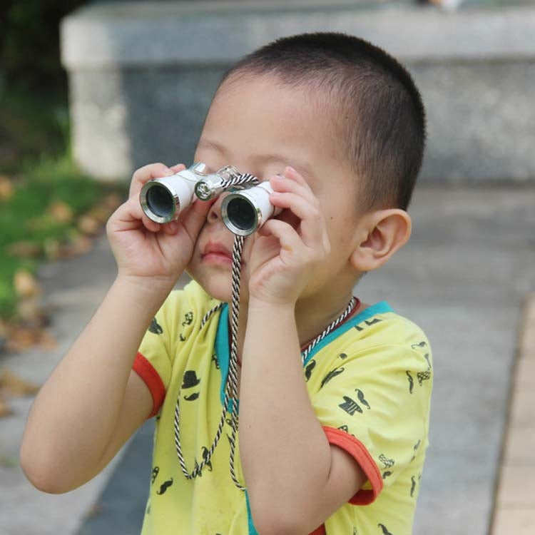 BowLift | 3x25mm Classic Women's Drama Observation Telescope Portable Binoculars With Chain (Black)