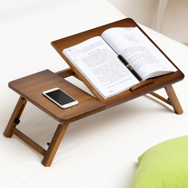 BowLift | 741ZDDNZ Bed Usage Folding Height Adjustable Laptop Table Dorm Study Table, Specification: Classic Tea Color 64cm Thickness Bamboo