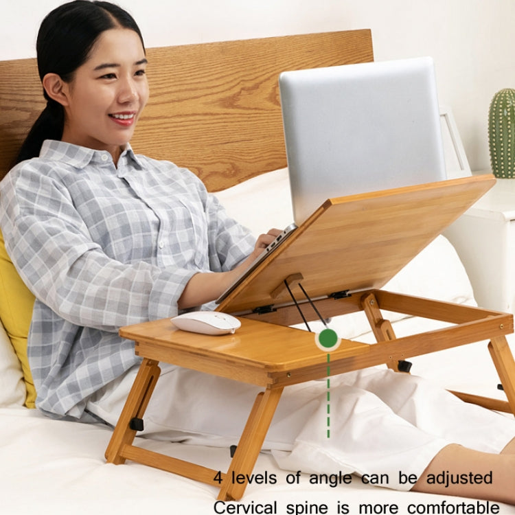 BowLift | 741ZDDNZ Bed Usage Folding Height Adjustable Laptop Table Dorm Study Table, Specification: Classic Tea Color 64cm Thickness Bamboo