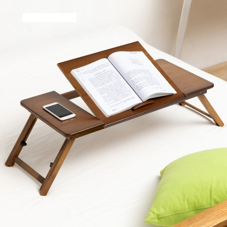 BowLift | 741ZDDNZ Bed Use Foldable Height Adjustable Laptop Desk Dormitory Study Desk, Specification: Classic Tea Color 88cm Thick Bamboo