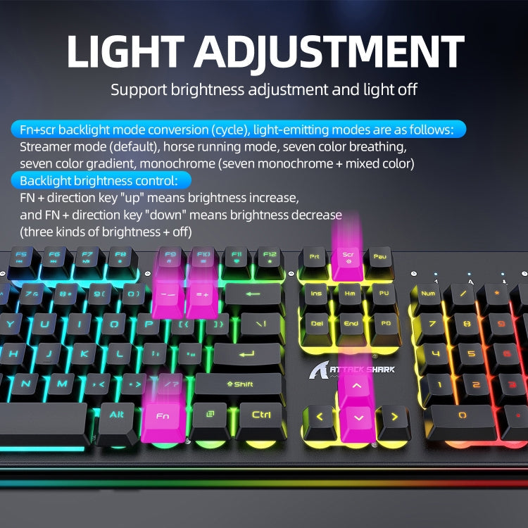 BowLift | Attack Shark T3RGB RGB Illuminated Wireless Keyboard and Mouse Set (Black)