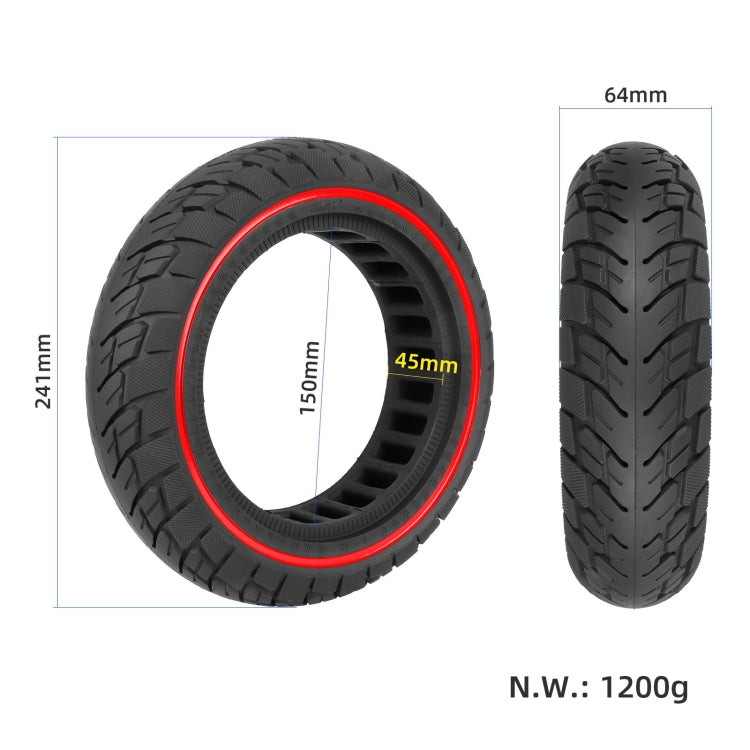 BowLift | For Ninebot Max G30 10 X 2.5 Inch (60/70-6.5) Scooter Solid Rubber Tire Red Line