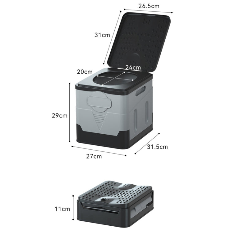 BowLift | Auto Folding Portable Toilet Outdoor Emergency Mobile Toilet (Dark Gray)