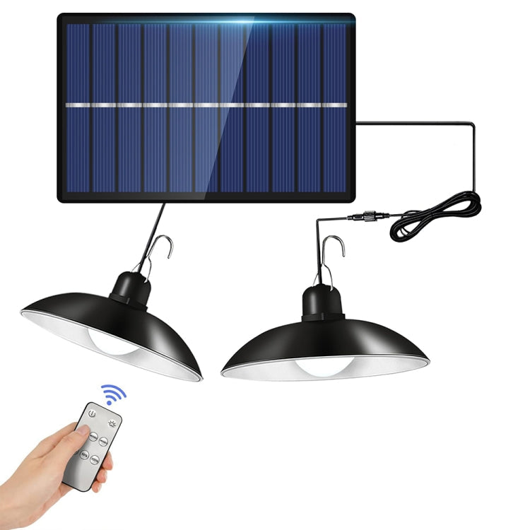 BowLift | IP65 Waterproof Outdoor Solar LED Pendant Light Indoor Lighting, Specification: Double White Light with Remote Control