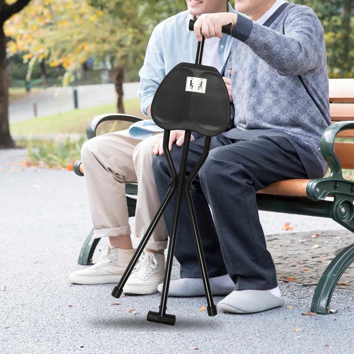 BowLift | Foldable walking stick with integrated seat for comfort on the go