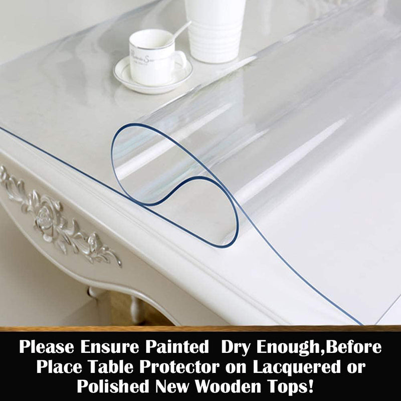 BowLift | 18X36 Inches 1.5mm Thicken Custom Clear Plastic Desktop Table Protector PVC Wipeable Furniture Kitchen Countertop Pad for Dining Living Room Coffee Mat