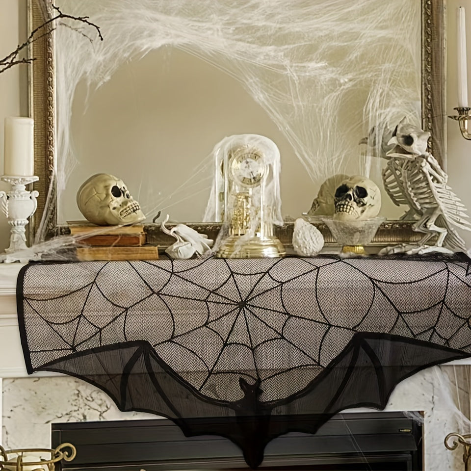 BowLift | Black Lace Table Runner – Halloween Decoration for Spooky Tables