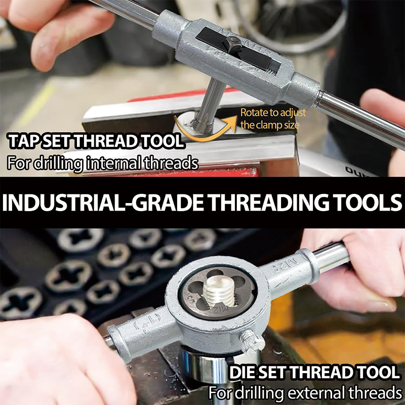 BowLift | Master Tap and Die Set, 40 Piece Metric Size M3 to M12 Coarse and Fine Threads Rethreading Tool Kit