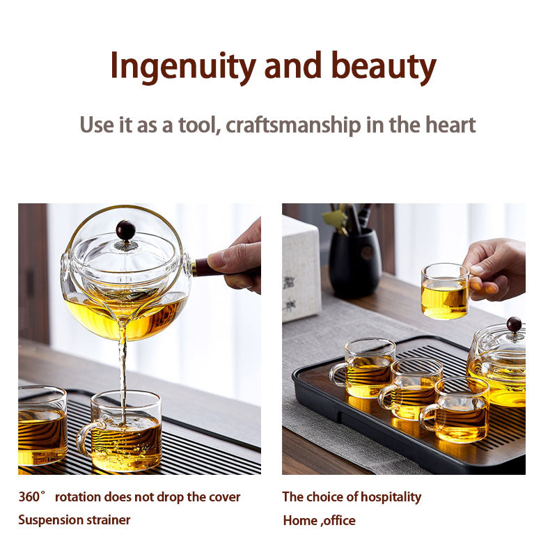 BowLift | Xiaoyao Pot, Side Handle Rotating Teapot, Office Household Teapot, Electric Ceramic Stove Tea Maker Light Luxury High-end