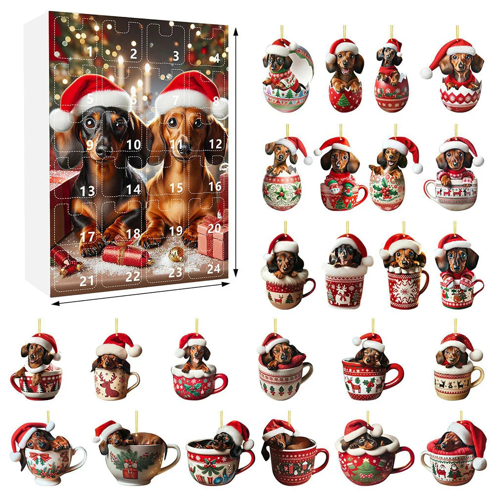 BowLift | Dachshund Advent Calendar 2024 – 24 Days Christmas Countdown with Funny Figures for Dog Lovers