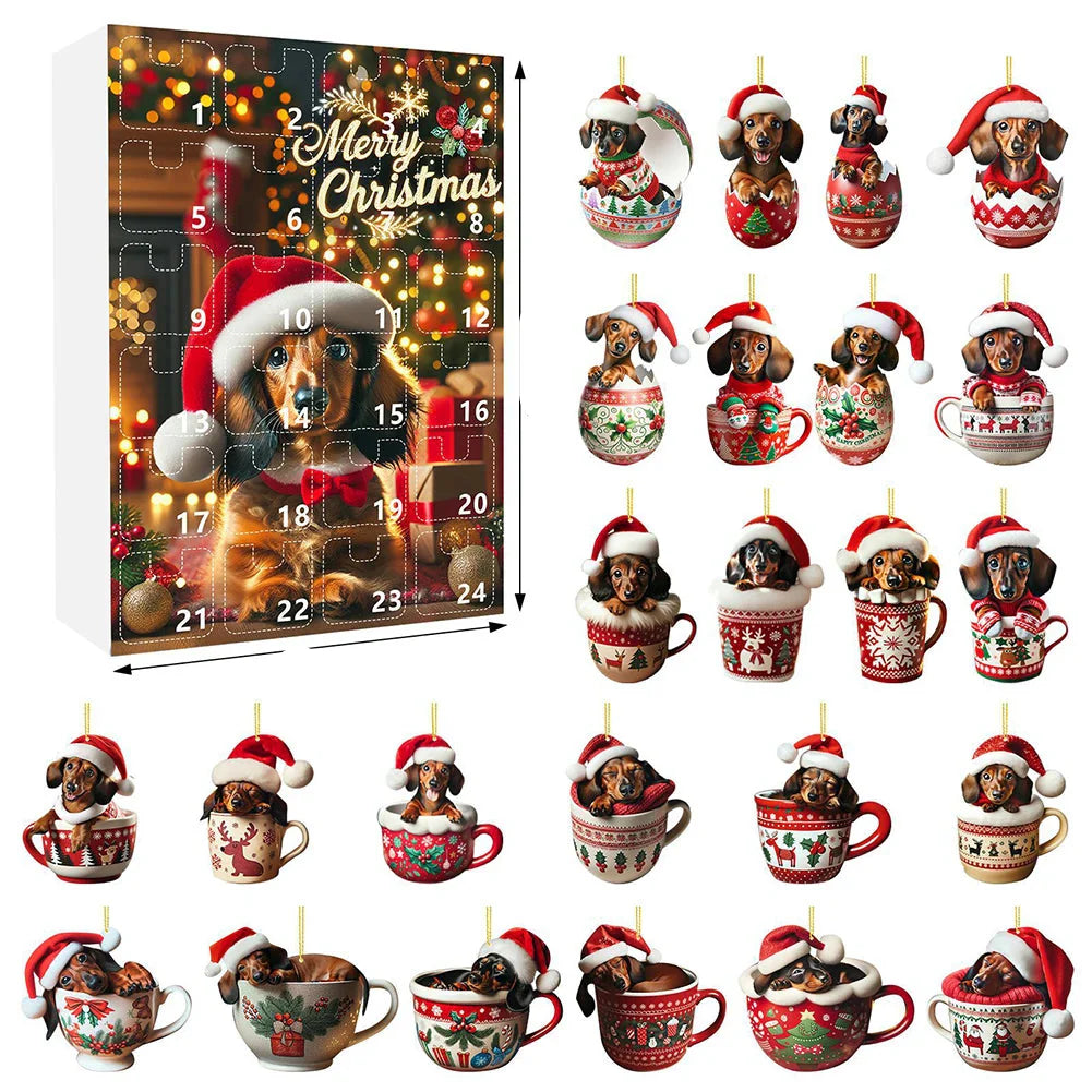 BowLift | Dachshund Advent Calendar 2024 – 24 Days Christmas Countdown with Funny Figures for Dog Lovers