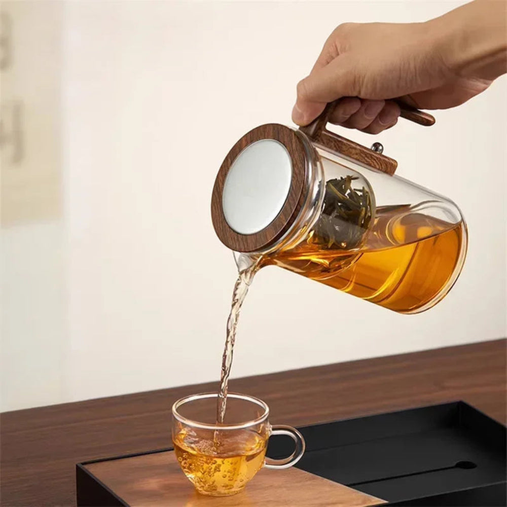 BowLift | Clarity Glass Teapot with Built-in Infuser – Heat-Resistant Tea Brewer for Loose Leaf Teas