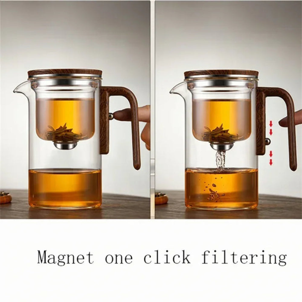 BowLift | Clarity Glass Teapot with Built-in Infuser – Heat-Resistant Tea Brewer for Loose Leaf Teas