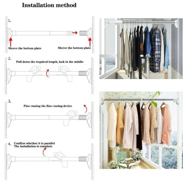 BowLift | Telescopic rod without drilling ā Mounted in seconds for bathroom, kitchen & more!