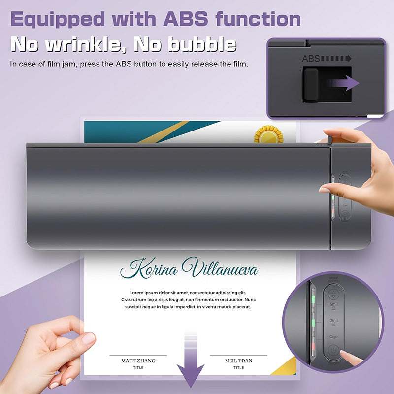 BowLift | 13 Inch Thermal Laminator Machine 11x17 Inch Laminator Personal Cold Hot Lamination Machine A3/A4/A5/A6 Laminating Machine for Home Office School Use