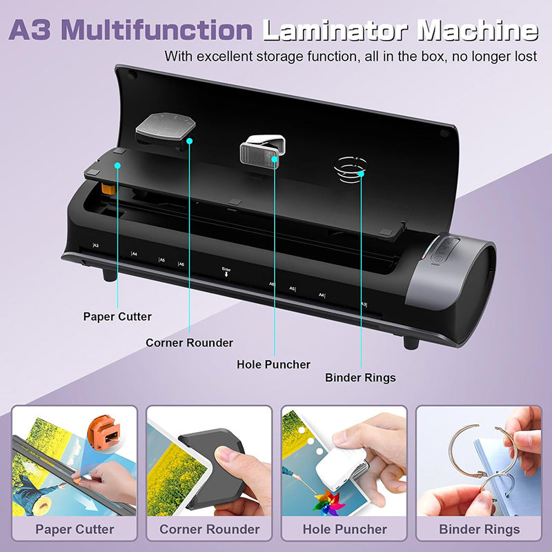 BowLift | 13 Inch Thermal Laminator Machine 11x17 Inch Laminator Personal Cold Hot Lamination Machine A3/A4/A5/A6 Laminating Machine for Home Office School Use