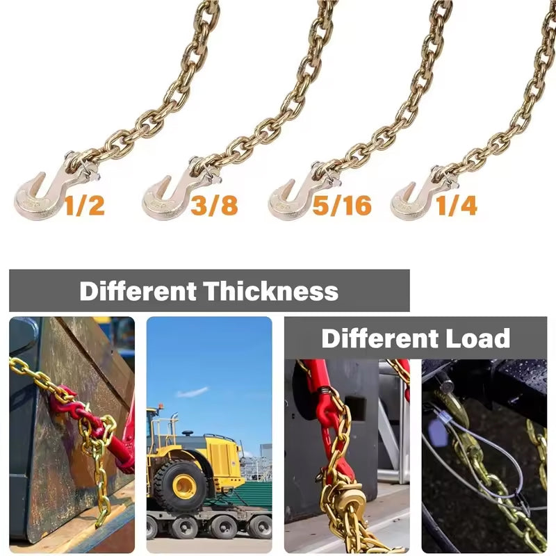 BowLift | Wholesale Price 1/4" G80 Galvanized Gimbal Drag Industrial Cable Truck Tow Chain