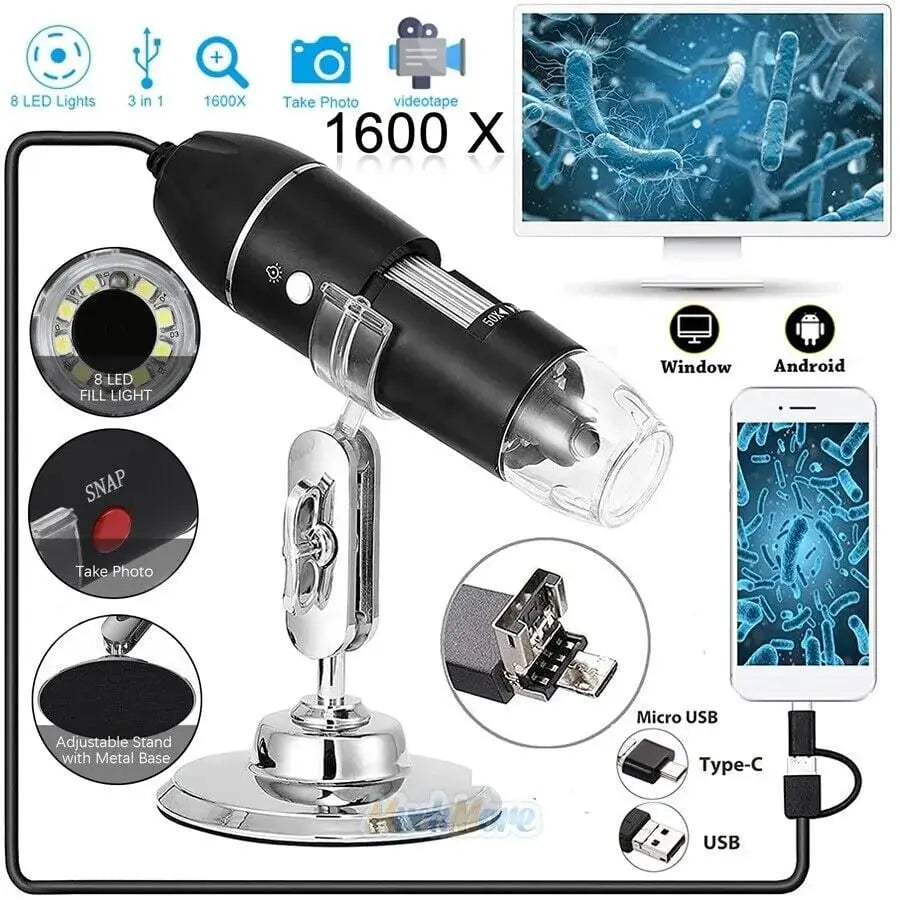 BowLift | Portable digital camera microscope with 1600x zoom