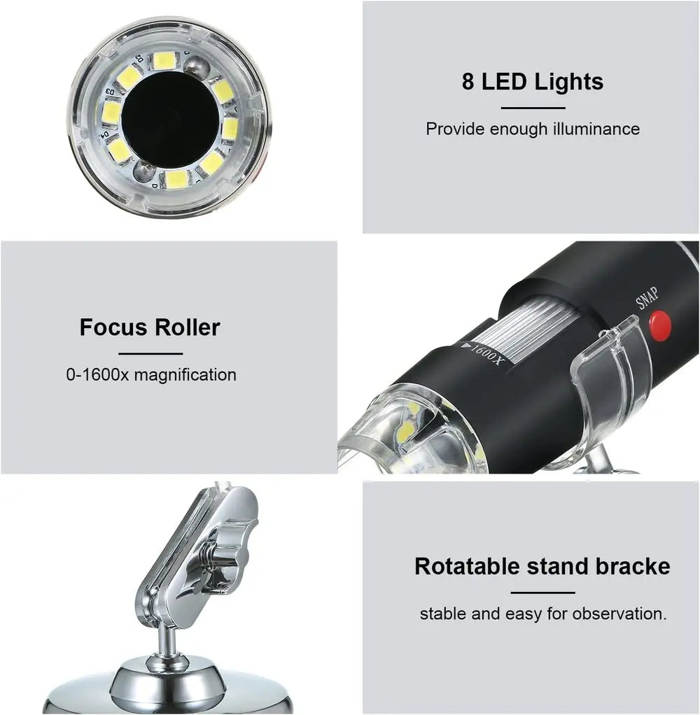 BowLift | Portable digital camera microscope with 1600x zoom