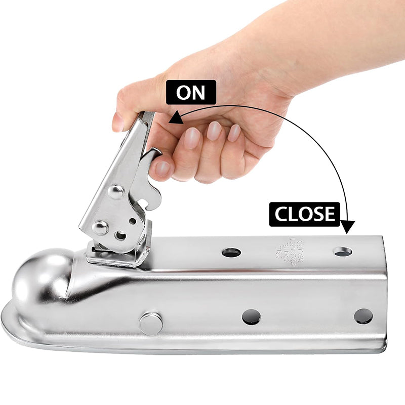 BowLift | Straight Trailer Tongue Coupler for 2 Inch Ball Hitch, 2" Channel Width 3500 Lbs Trailer Tongue Coupler