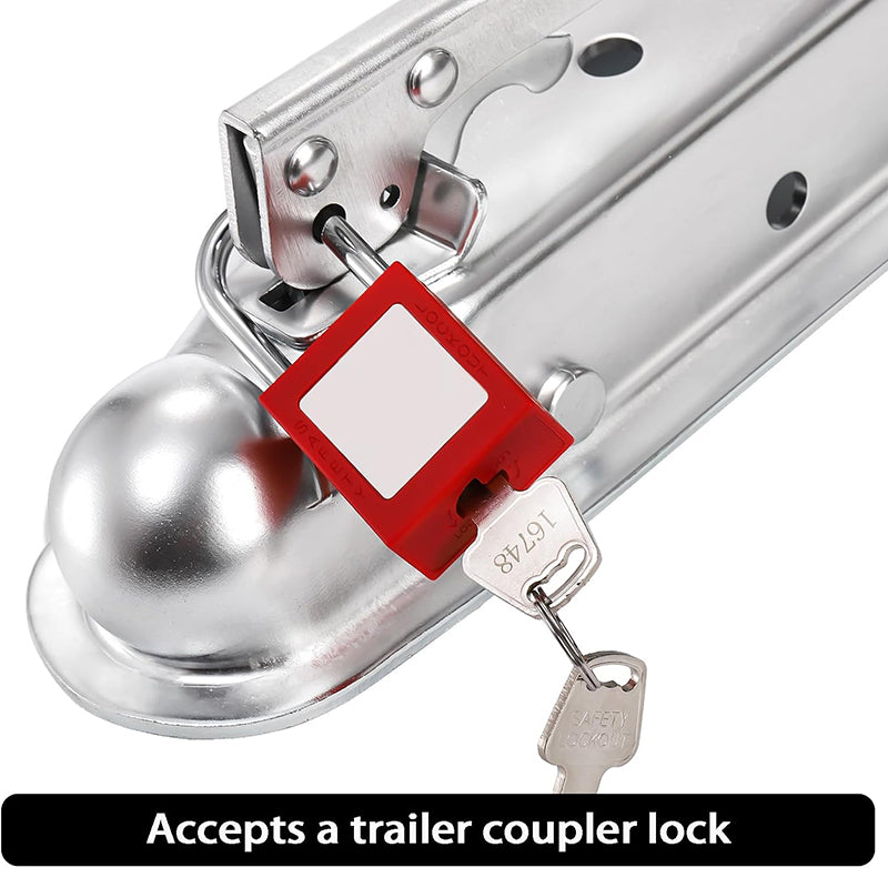 BowLift | Straight Trailer Tongue Coupler for 2 Inch Ball Hitch, 2" Channel Width 3500 Lbs Trailer Tongue Coupler