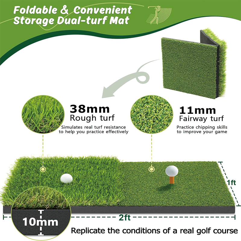 BowLift | 10x7ft Golf Net, All-in-1 Outdoor Indoor Golf Hitting Net with Dual-Turf Golf Hitting Mat for Men/Golf Lovers