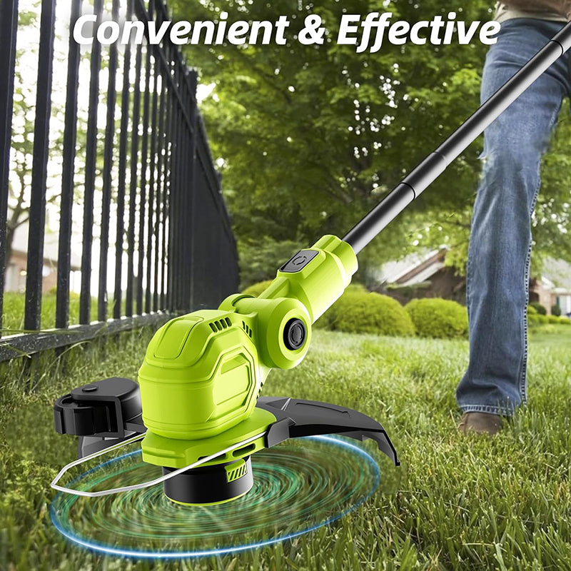 BowLift | 12-inch 20V Cordless String Trimmer Auto Line Feed Lawn Edger with 8 Pcs Grass Cutter Spool Line and 2 Spool Cap