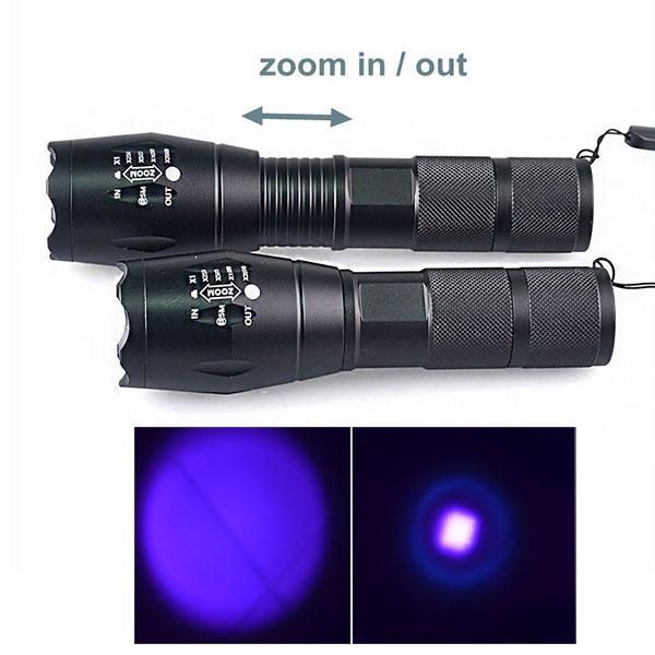 BowLift | IcoolGadget Ultraviolet 365nM 395nM 4W Power LED Aluminum Zoom UV flashlight lamp Black light Torch
