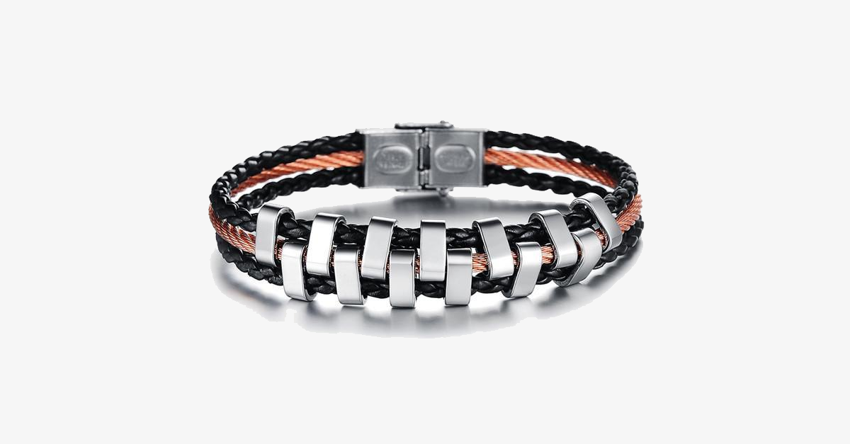 BowLift | Rough Tracks Stainless Steel Men's Bracelet