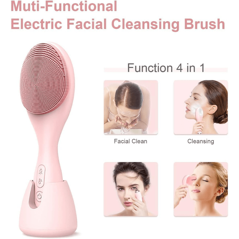 BowLift | Electric facial cleanser with LED light & 42 °C heat technology | Silicone skincare device with sound vibration