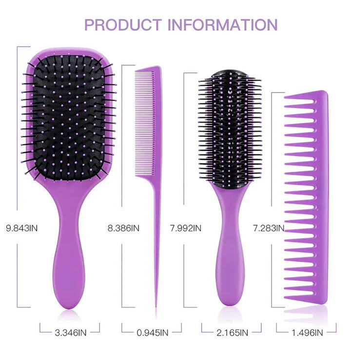 BowLift | 4-piece detangling hairbrush set