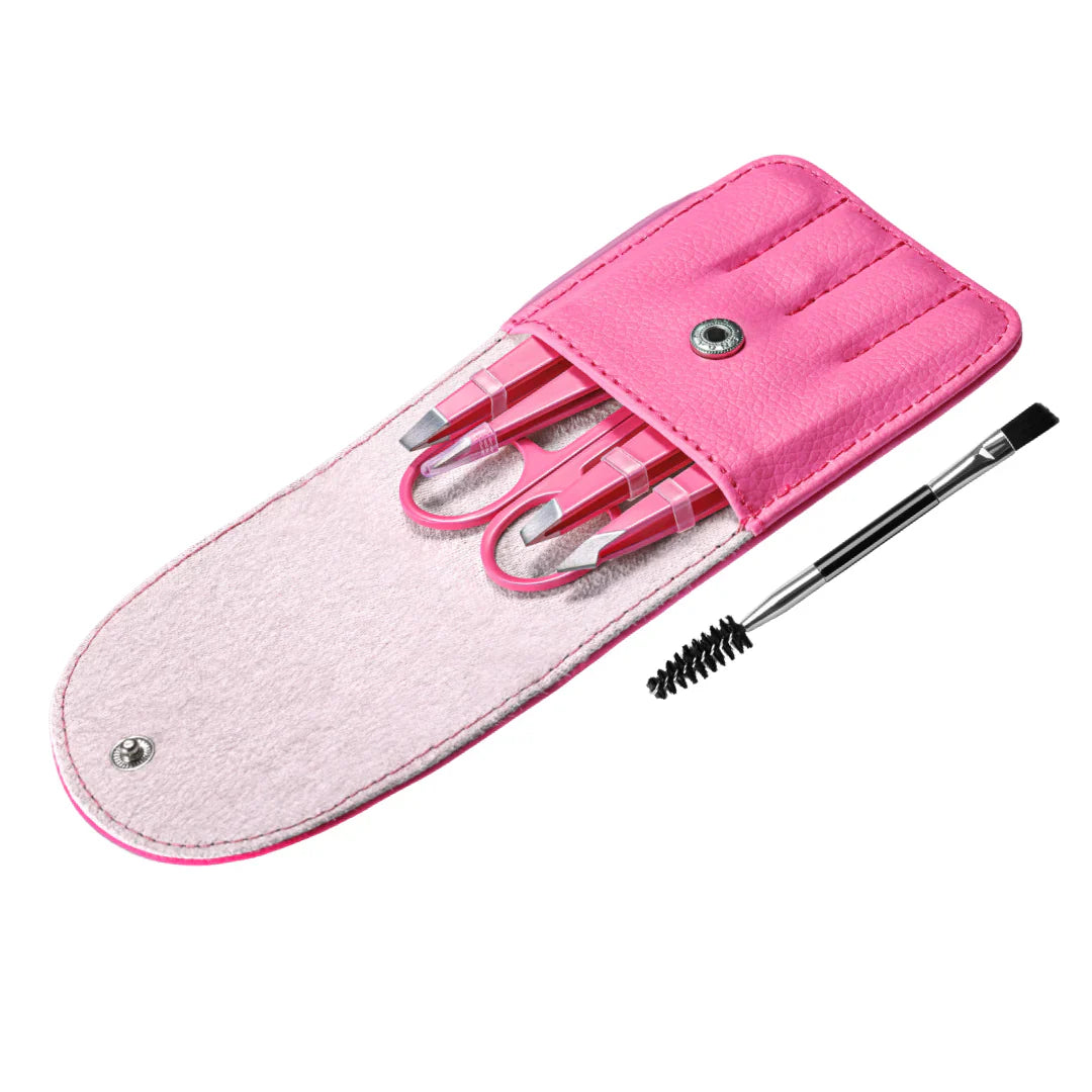 BowLift | Precision Tweezers Set – 6-piece Eyebrow Kit with Travel Case