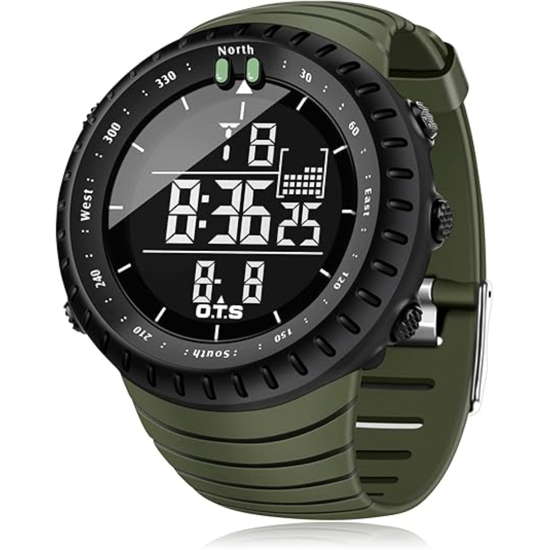 BowLift | Henry Waterproof Men’s Digital Sports Watch – Shockproof, Tactical & LED Backlit Outdoor Timepiece