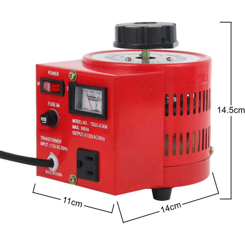 BowLift | 500VA Auto Variable Voltage Transformer 110VAC Input, 0-130VAC or Home Industrial Office