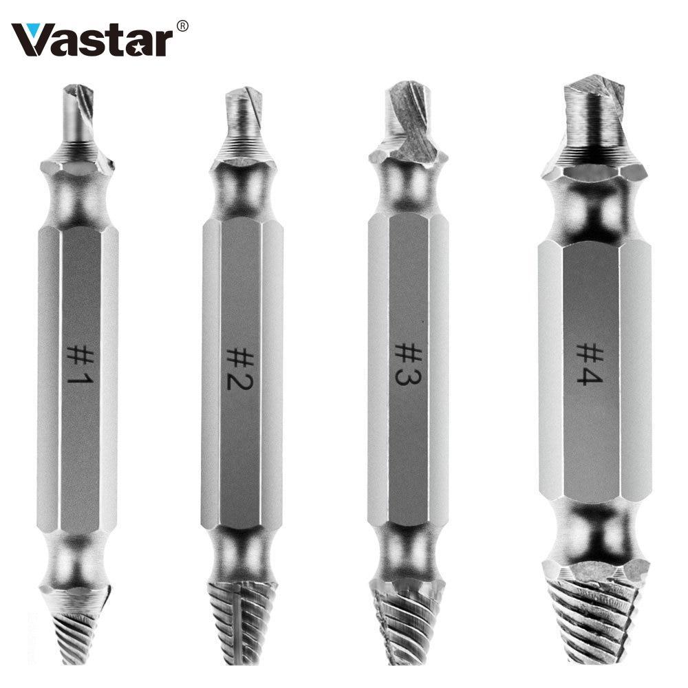 BowLift | Nice 4pcs Damaged Screw Extractor Drill Bits Guide Set Broken Speed Out Easy out Bolt Stud Stripped Screw Remover Tool