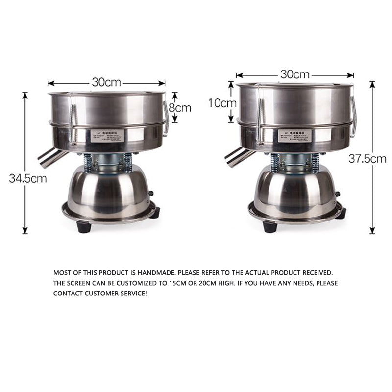 BowLift | 110V Automatic Vibrating Sifter Shaker Machine Industrial Food Processing For Powder With 40 Mesh + 60 Mesh Screen Sieve