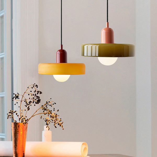 BowLift | Scandi Bauhaus Pendant Light – Stylish Orange Ceiling Lamp for Contemporary Spaces