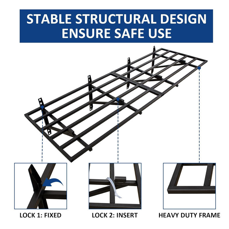 BowLift | Wall Shelf 2-Pack 2x6ft Heavy Duty Floating Storage Racks 1600 lbs Load Capacity Suitable for Garage Storage Shed Shop