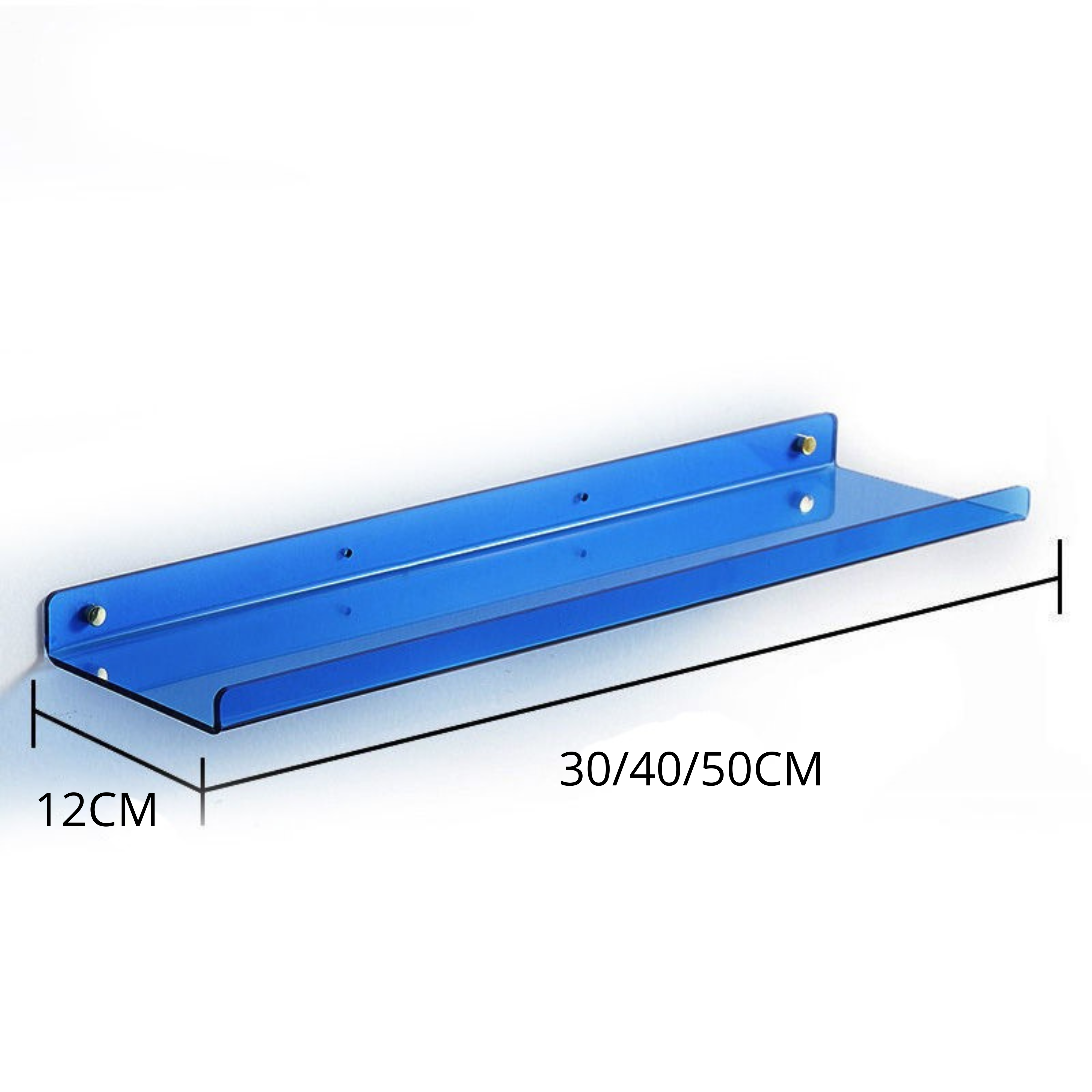 BowLift | Floating Wall Shelf - Industrial Wall Shelf - Shower Shelf - Shower Board - Blue
