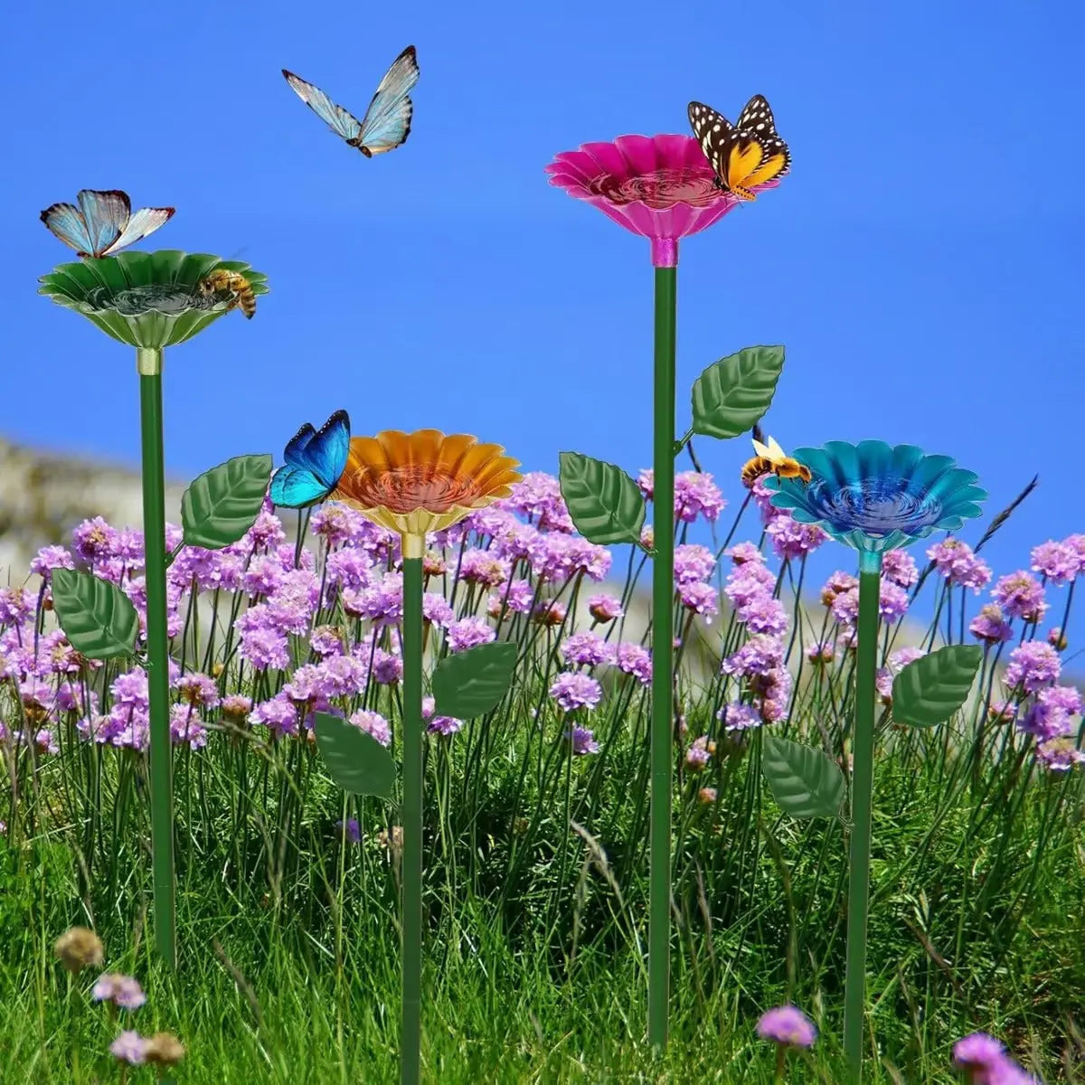 BowLift | Colorful Water Troughs – Attracts Bees & Butterflies to Your Garden (4 Pieces)