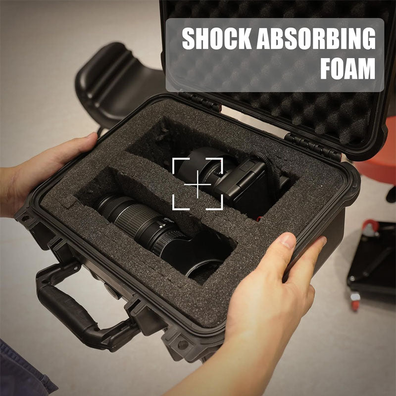 BowLift | 14x 11.5x 6 Inch Waterproof Hard Case with Customizable Foam of Drones Camera Equipments Black