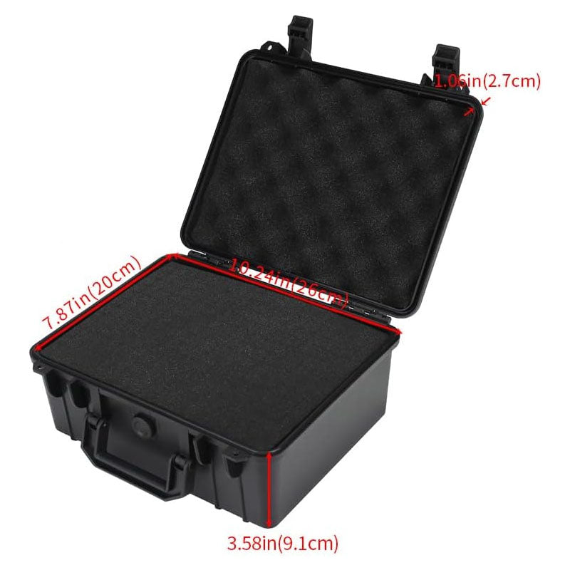 BowLift | 11in x 8in x 5in Waterproof Hard Case with Customizable Pluck Foam Interior for Laptop Pistol Camera and More Black
