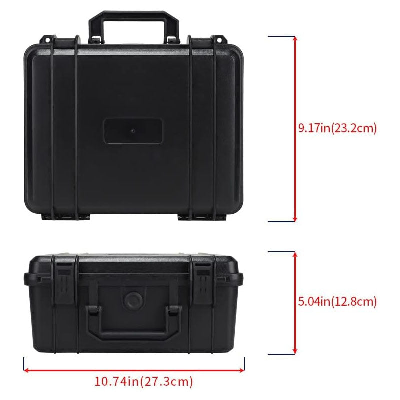 BowLift | 11in x 8in x 5in Waterproof Hard Case with Customizable Pluck Foam Interior for Laptop Pistol Camera and More Black