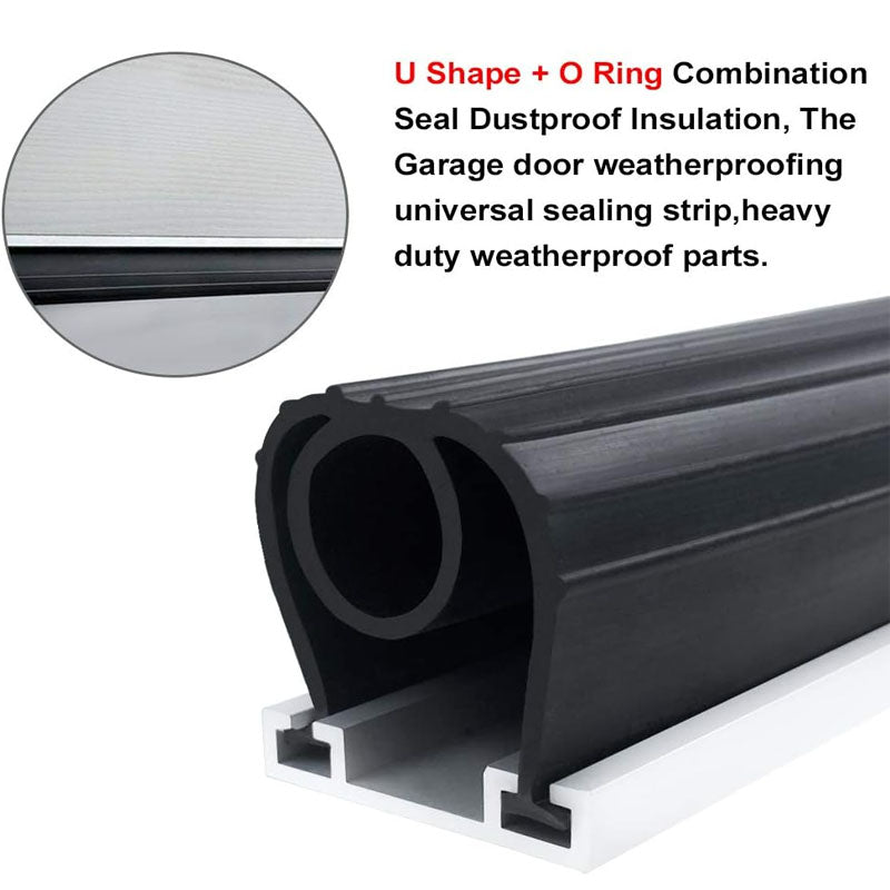 BowLift | Weather Stripping Garage Door Seals Bottom Rubber Heavy-Duty U Shape + O Ring Combination Weather Stripping Sesl Kit