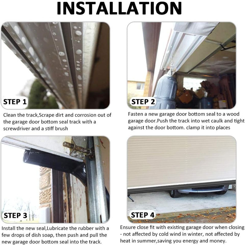 BowLift | Weather Stripping Garage Door Seals Bottom Rubber Heavy-Duty U Shape + O Ring Combination Weather Stripping Sesl Kit