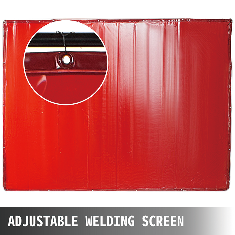 BowLift | Welding Screen with Frame,8' x 6',Welding Protection Screen Flame-Resistant Vinyl,Welding Curtain with 4 Wheels,Portable Light-Proof Professional,Red