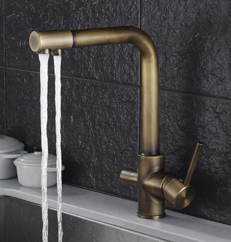 BowLift | Filtered Water Kitchen Faucet Double Handle Faucet