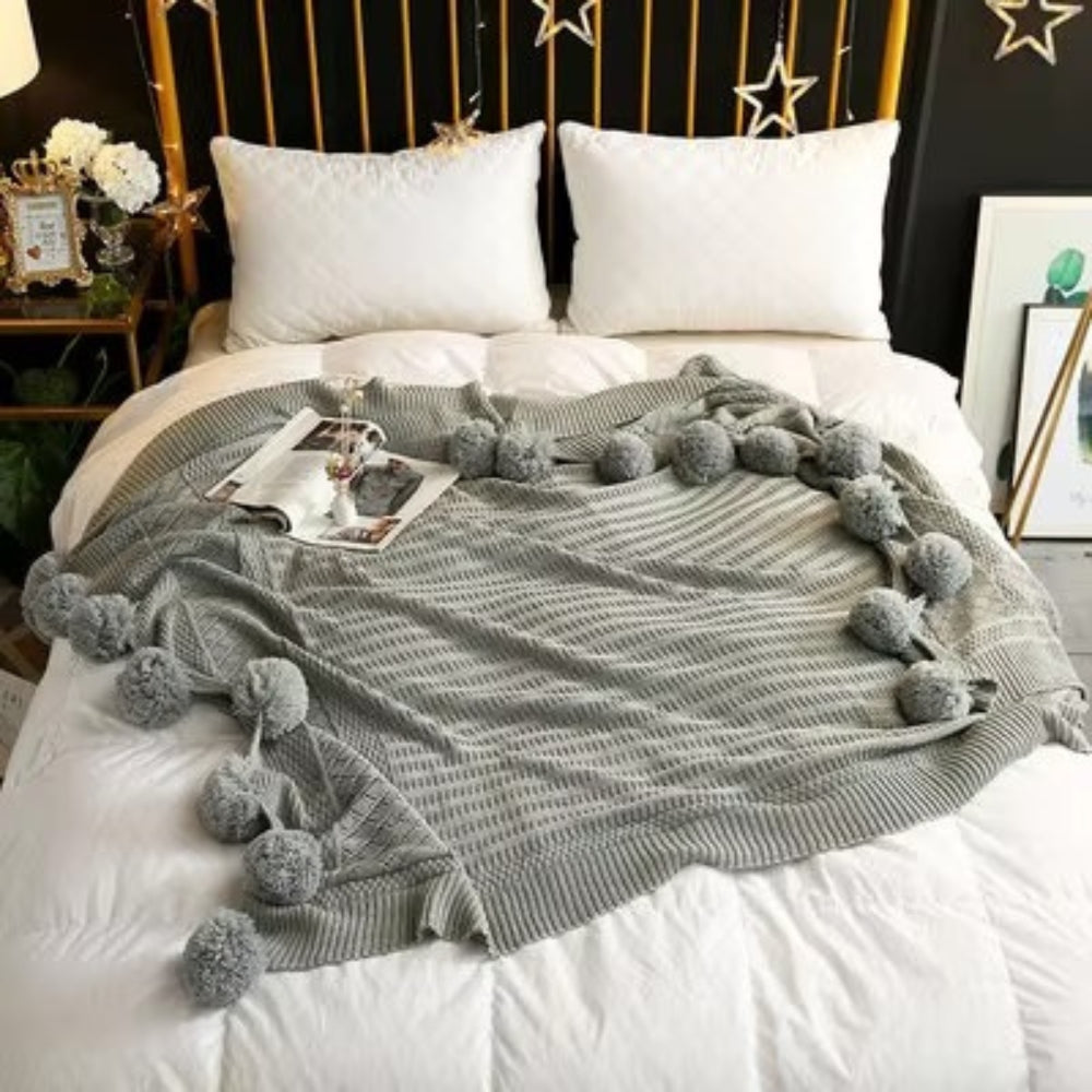 BowLift | Whimsy Fluffy Pom-Pom Macaron Blanket