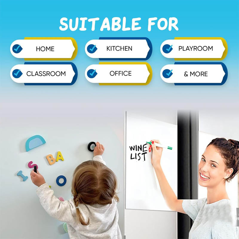 BowLift | Whiteboard Sticker 39" x 18” Adhesive Magnetic Dry Erase White Board Sticker for Wall Easy to Write and Clean